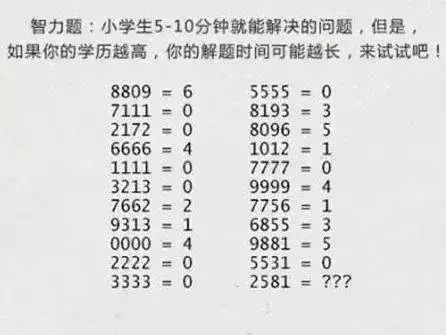 5道“最难”小学生数学题，学霸表示太难，会做3道智商200以上！